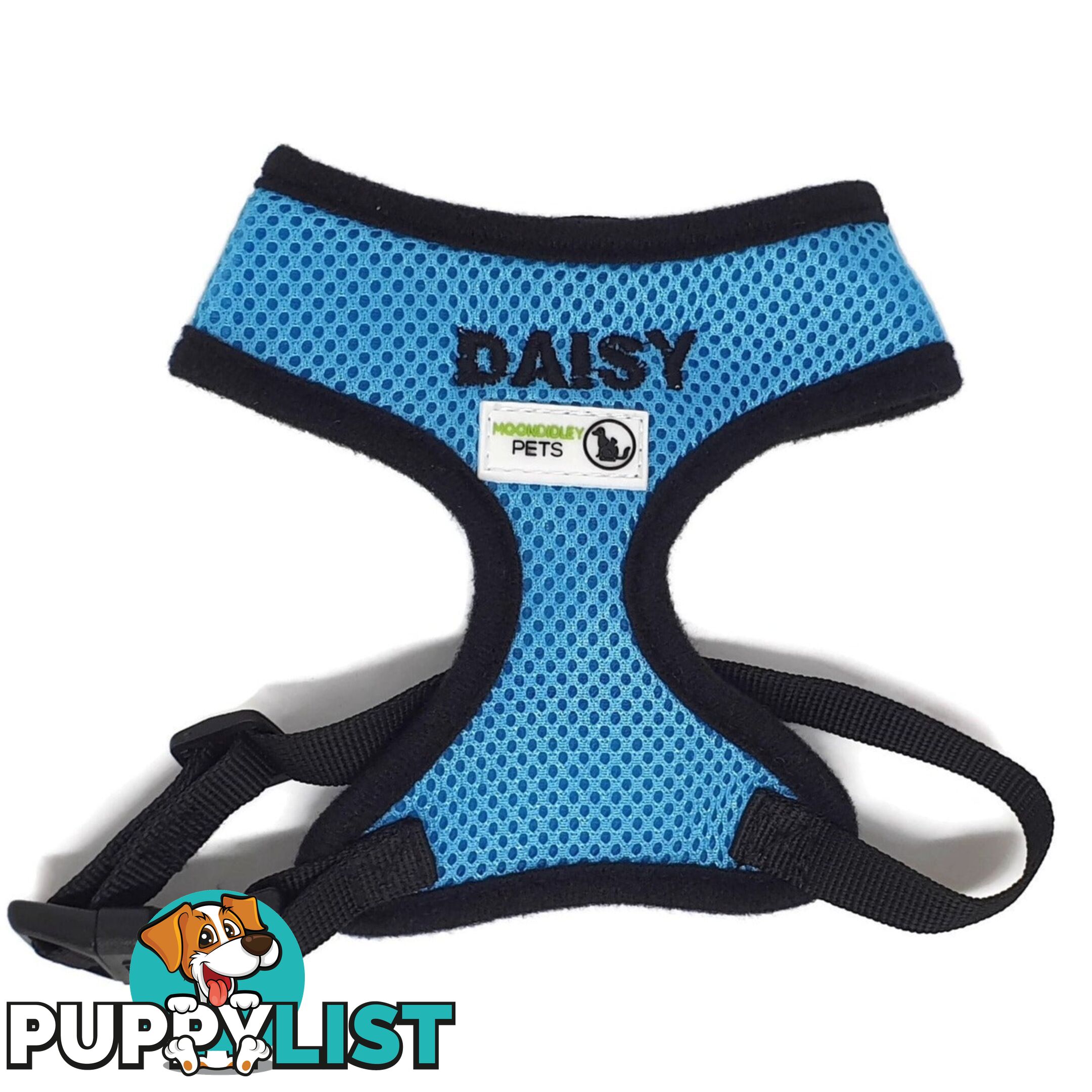 Doggie ID Harness Soft Air Mesh Personalised Embroidered - GC-HAR-ID-PNK-XL