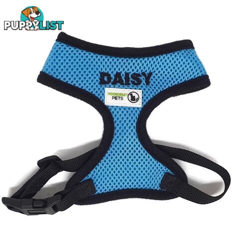 Doggie ID Harness Soft Air Mesh Personalised Embroidered - GC-HAR-ID-PNK-XL