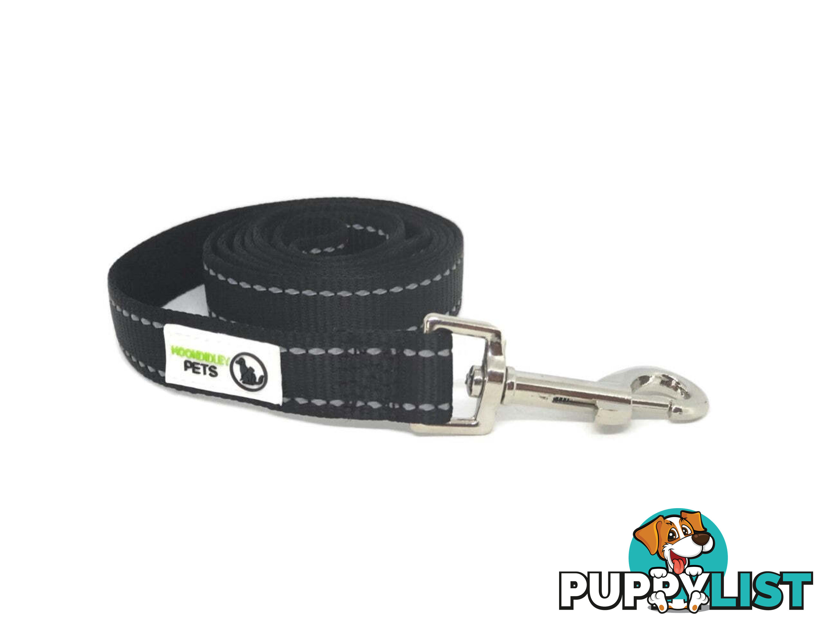 60cm Short Dog Lead Nyon w/Reflective Stitching - Moondidley Pets - MDPLDREFLBLU2560
