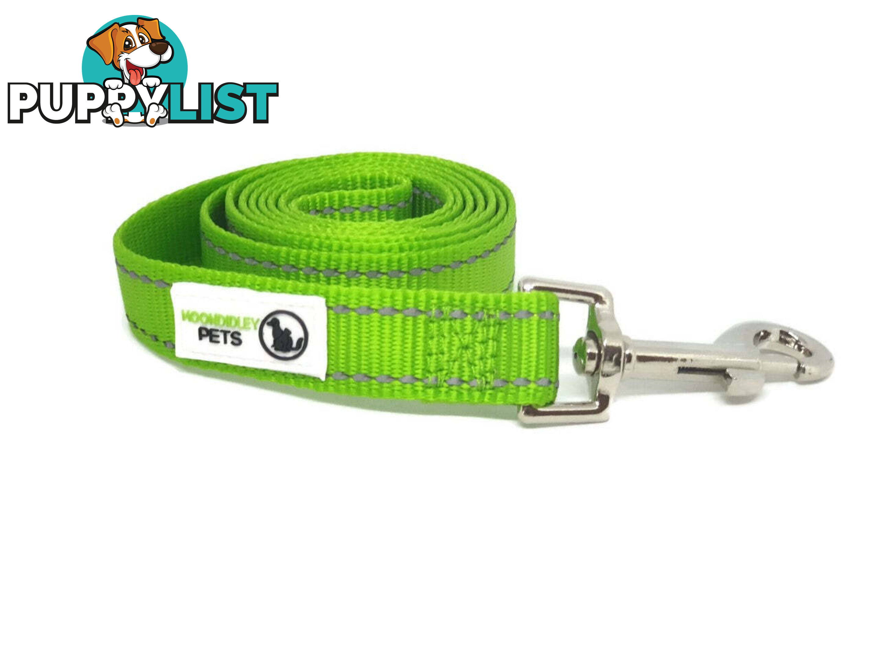 60cm Short Dog Lead Nyon w/Reflective Stitching - Moondidley Pets - MDPLDREFLBLU2560
