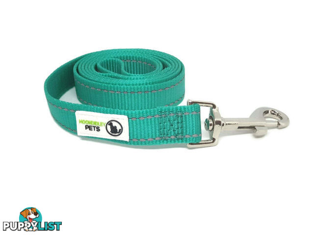60cm Short Dog Lead Nyon w/Reflective Stitching - Moondidley Pets - MDPLDREFLBLU2560