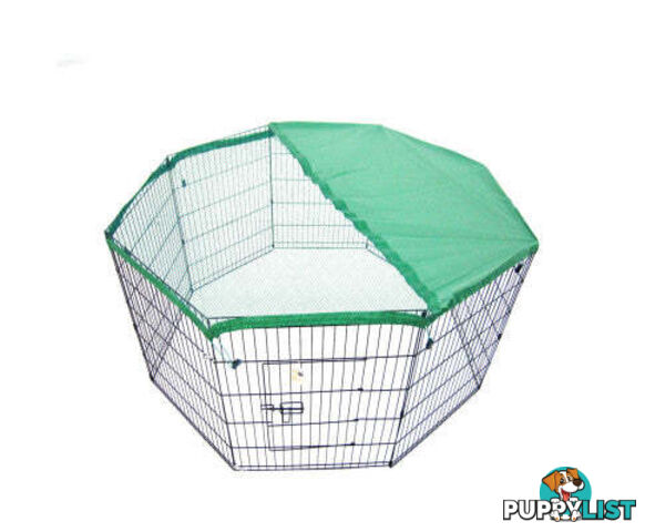 Paw Mate Pet Playpen 8 Panel Foldable Dog Cage + Cover - V274-PET-PP36-PPCV36-GN