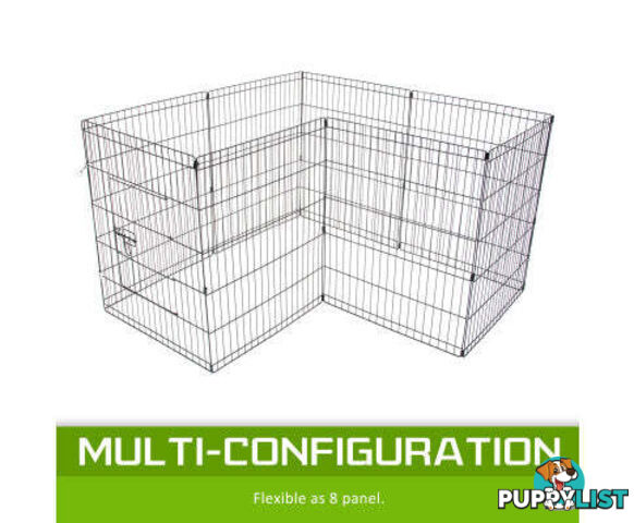 Paw Mate Pet Playpen 8 Panel Foldable Dog Cage + Cover - V274-PET-PP36-PPCV36-GN
