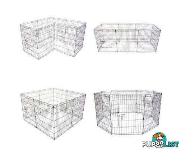 Paw Mate Pet Playpen 8 Panel Foldable Dog Cage + Cover - V274-PET-PP36-PPCV36-GN