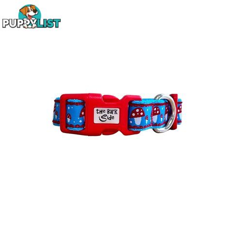Toadstool Dog Collar / Mushroom - Hand Made by The Bark Side - TBSTOADXS