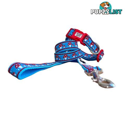 Toadstool Dog Collar / Mushroom - Hand Made by The Bark Side - TBSTOADXS