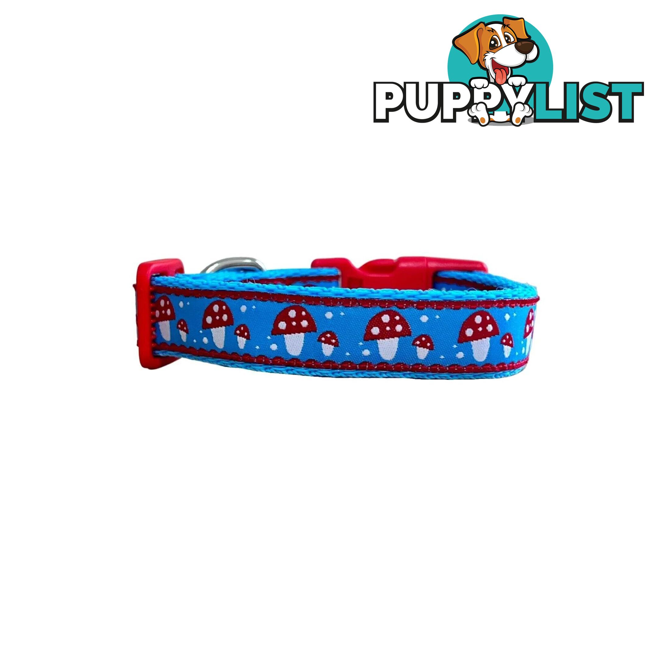 Toadstool Dog Collar / Mushroom - Hand Made by The Bark Side - TBSTOADXS