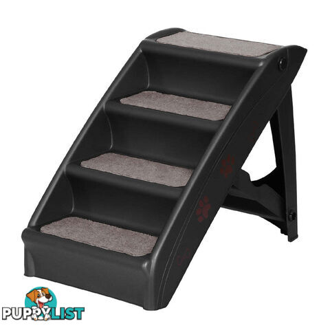 i.Pet Dog Ramp Steps For Bed Sofa Car Pet Stairs Ladder Portable Foldable Black - FDR-D-433-BK