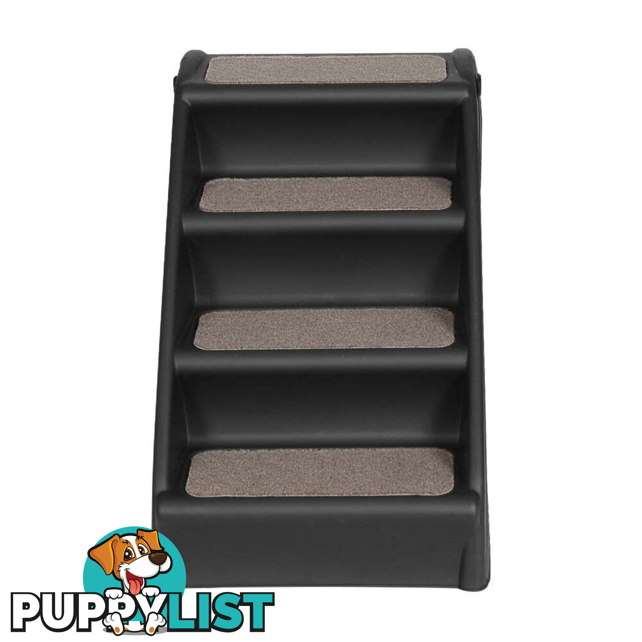 i.Pet Dog Ramp Steps For Bed Sofa Car Pet Stairs Ladder Portable Foldable Black - FDR-D-433-BK