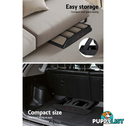 i.Pet Dog Ramp Steps For Bed Sofa Car Pet Stairs Ladder Portable Foldable Black - FDR-D-433-BK