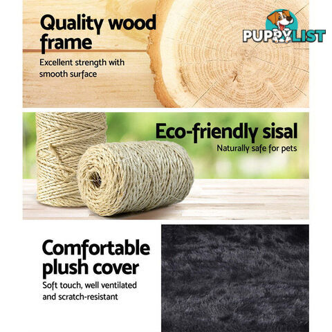 i.Pet Cat Tree 140cm Tower Scratching Post Scratcher Trees Toys Condo Bed Grey - PET-CAT-FL08-GR