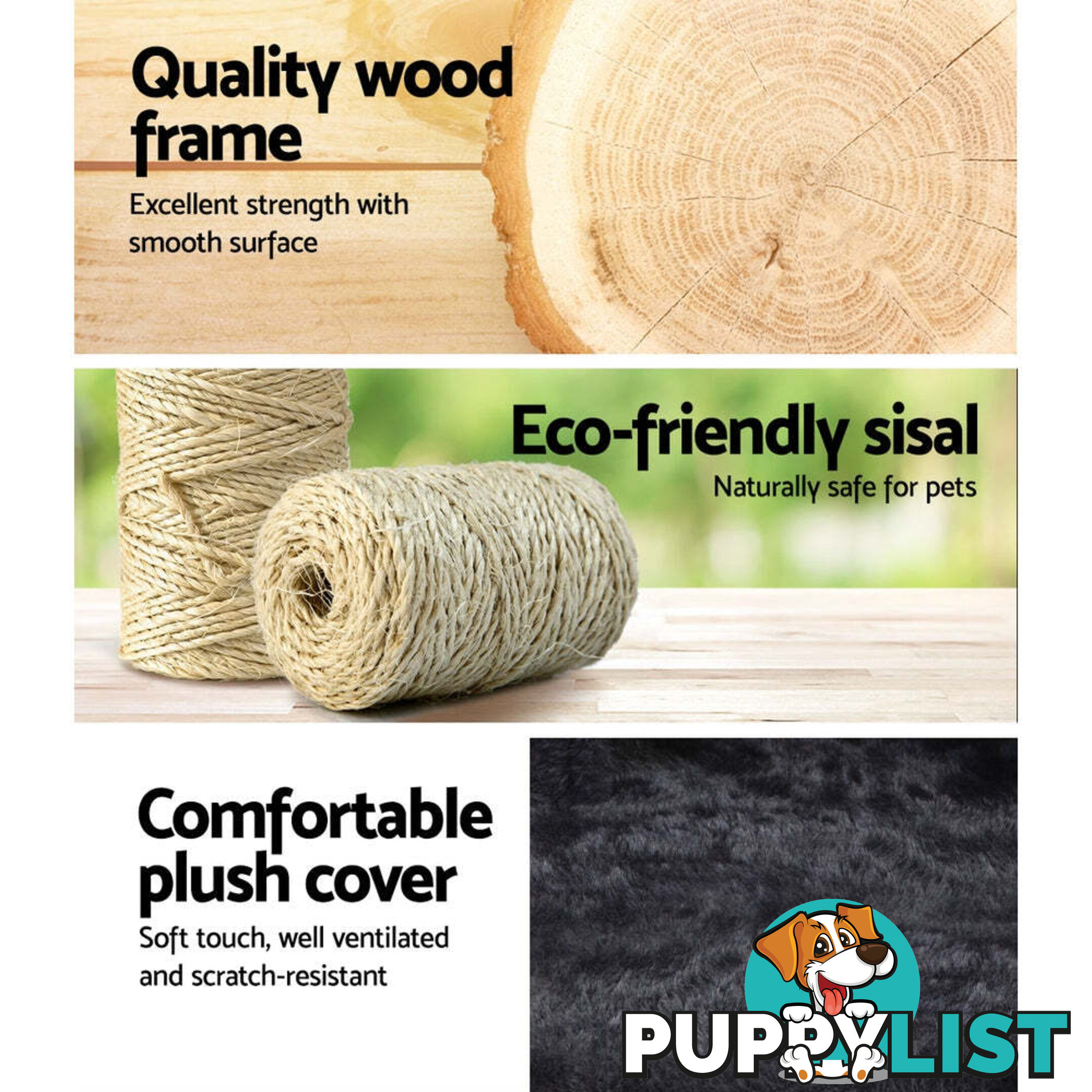 i.Pet Cat Tree 140cm Tower Scratching Post Scratcher Trees Toys Condo Bed Grey - PET-CAT-FL08-GR