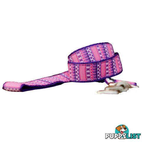 Aztec Dog Lead / Pink / Purple / Dog Leash - Hand Made by The Bark Side - TBSLDAZT251.5