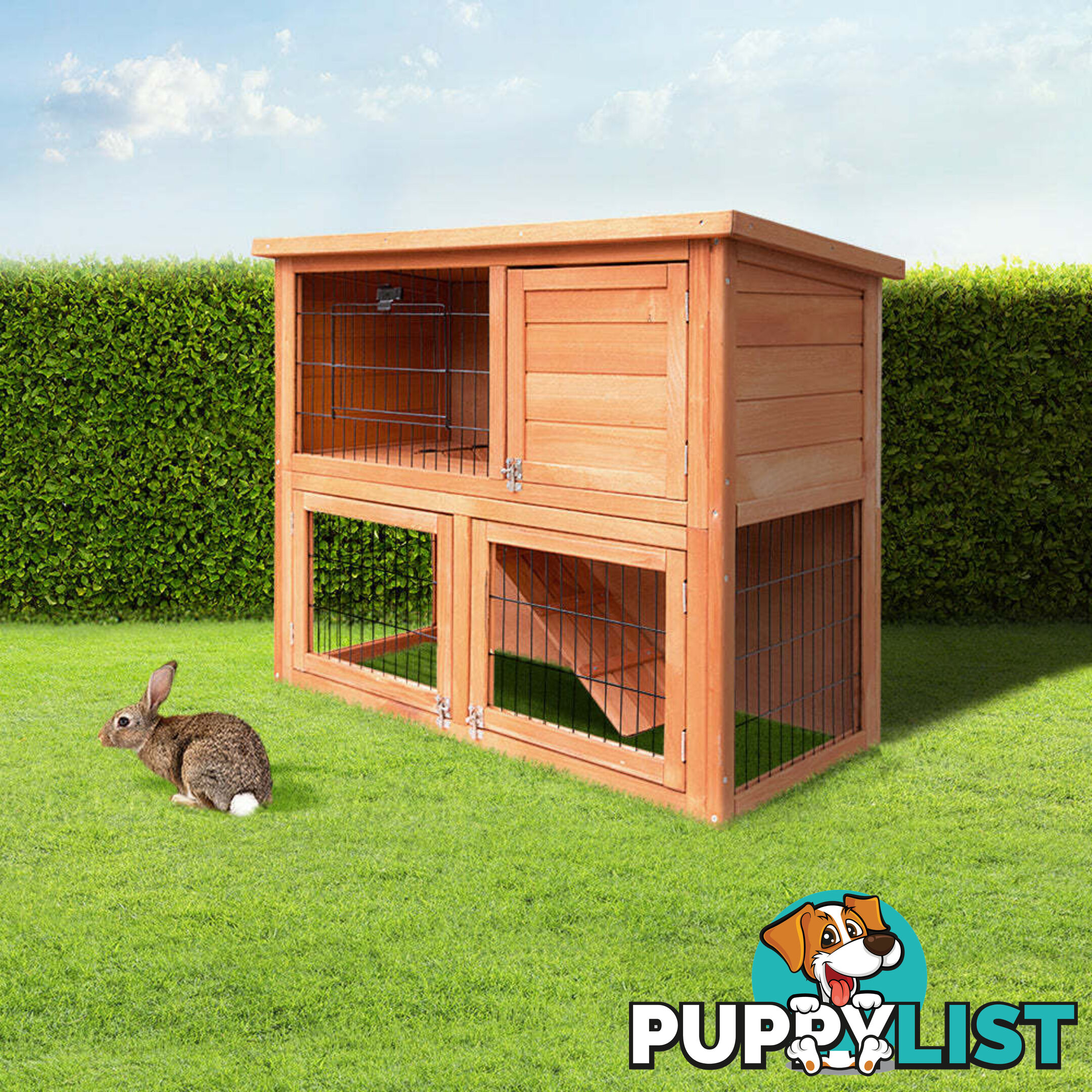 i.Pet Chicken Coop 88cm x 40cm x 76cm Rabbit Hutch Large House Run Wooden Cage Outdoor - PET-GT-WOOD-R8078