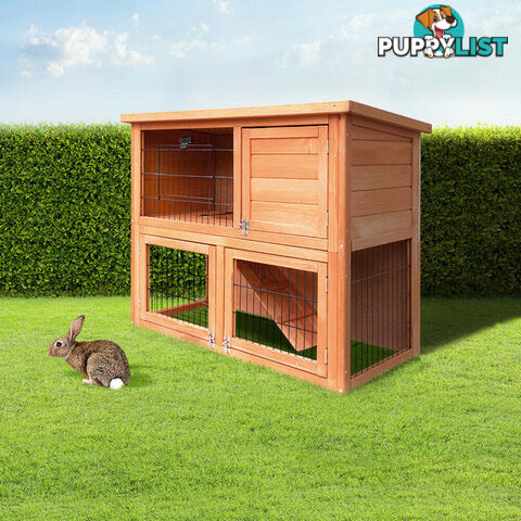 i.Pet Chicken Coop 88cm x 40cm x 76cm Rabbit Hutch Large House Run Wooden Cage Outdoor - PET-GT-WOOD-R8078