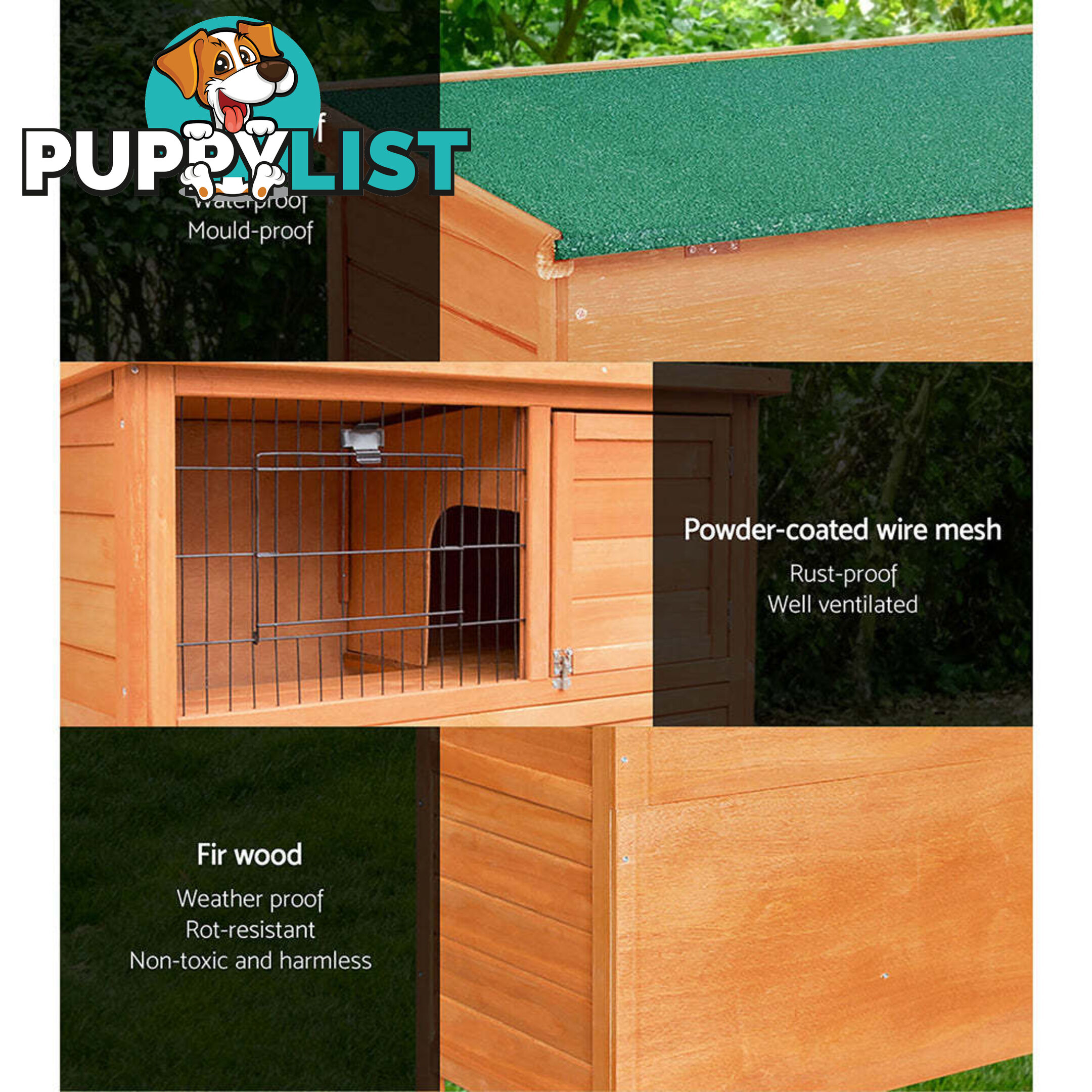 i.Pet Chicken Coop 88cm x 40cm x 76cm Rabbit Hutch Large House Run Wooden Cage Outdoor - PET-GT-WOOD-R8078