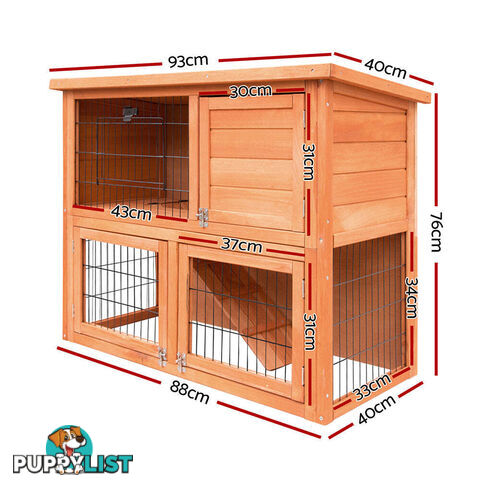 i.Pet Chicken Coop 88cm x 40cm x 76cm Rabbit Hutch Large House Run Wooden Cage Outdoor - PET-GT-WOOD-R8078