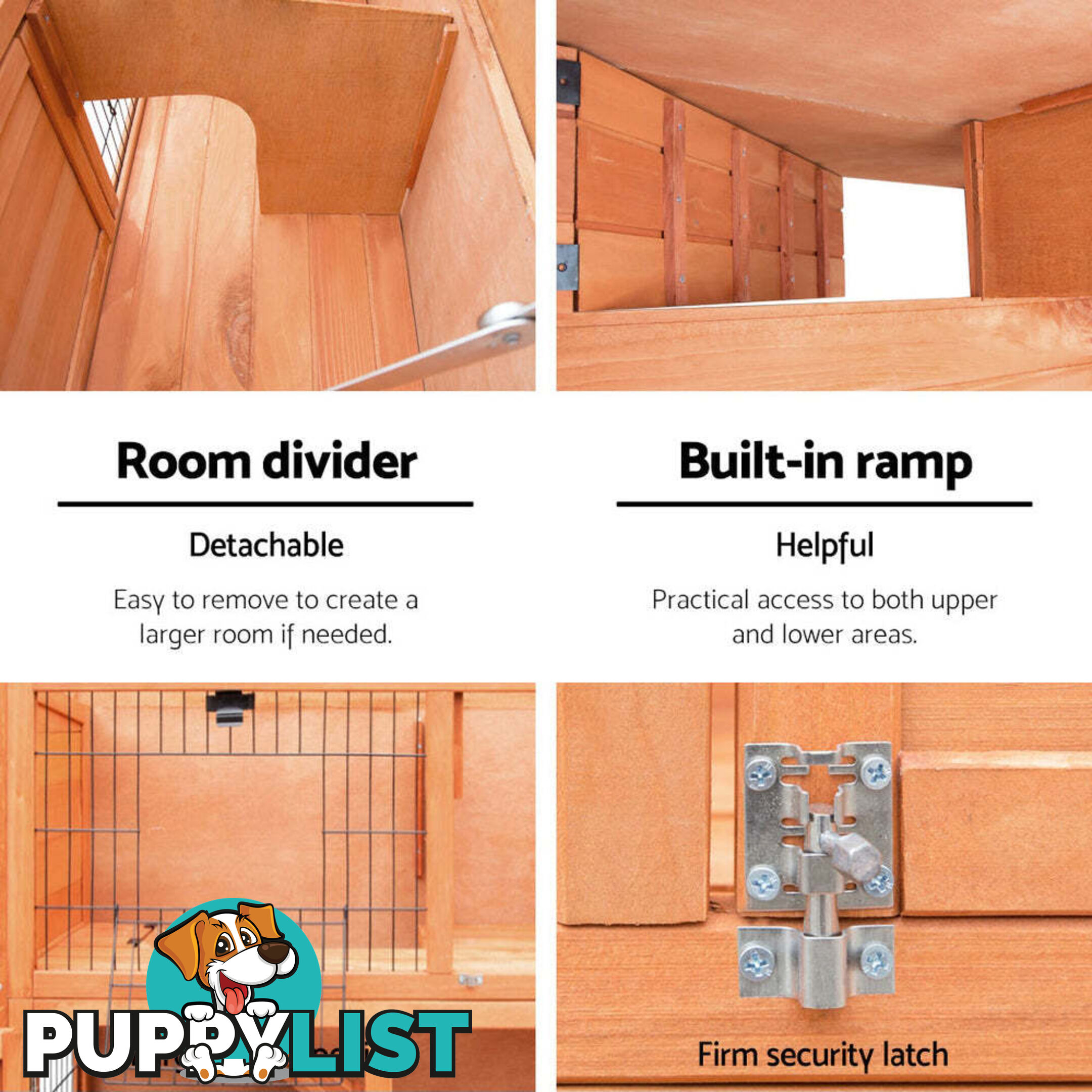 i.Pet Chicken Coop 88cm x 40cm x 76cm Rabbit Hutch Large House Run Wooden Cage Outdoor - PET-GT-WOOD-R8078