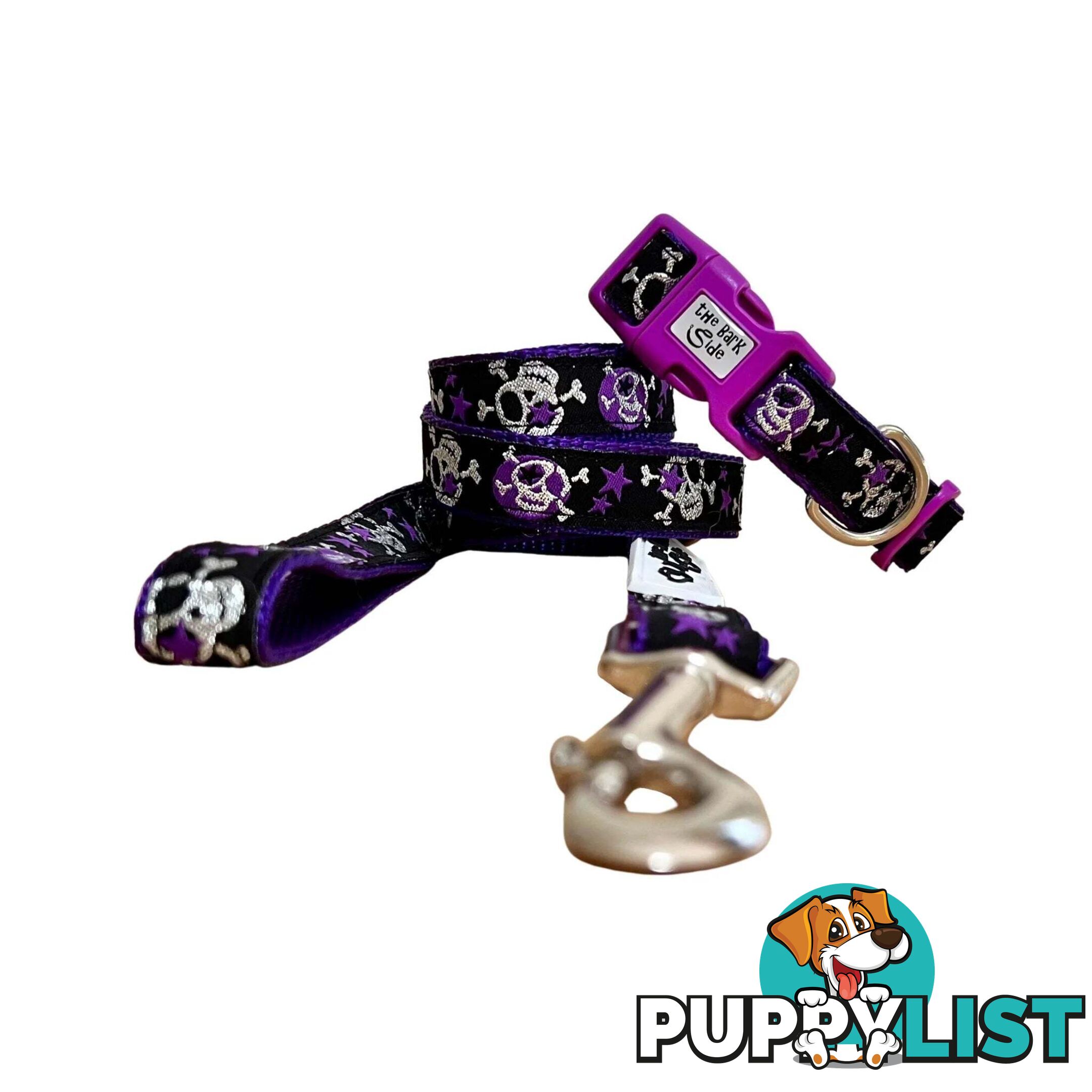 Skulls & Stars Dog Lead / Dog Leash - Hand Made by The Bark Side - TBSLDSKULPNK201.5