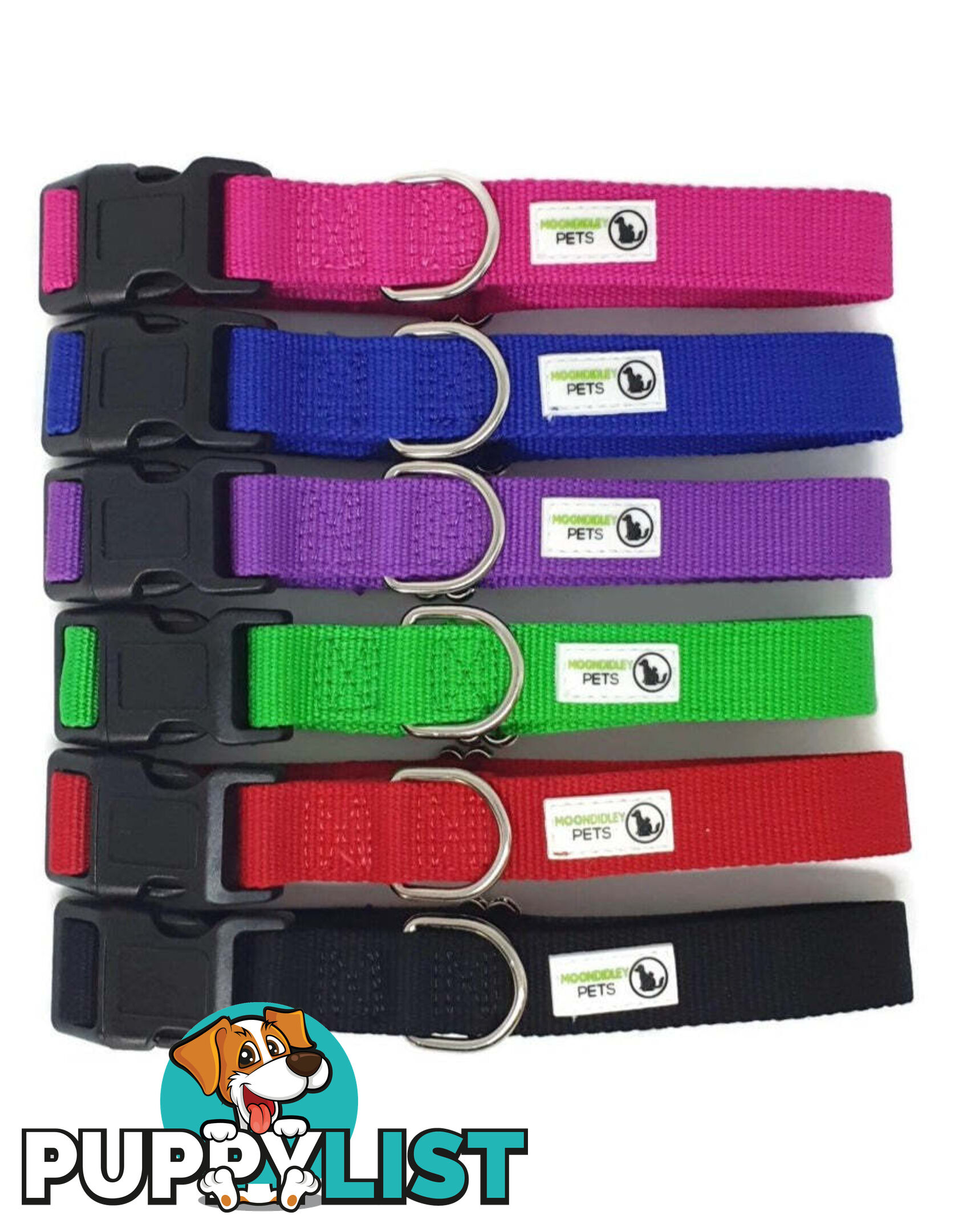 100% Pure Bamboo Fibre Dog Collar Plastic Buckle - Moondidley Pets - MDPCOLBAMLBLK
