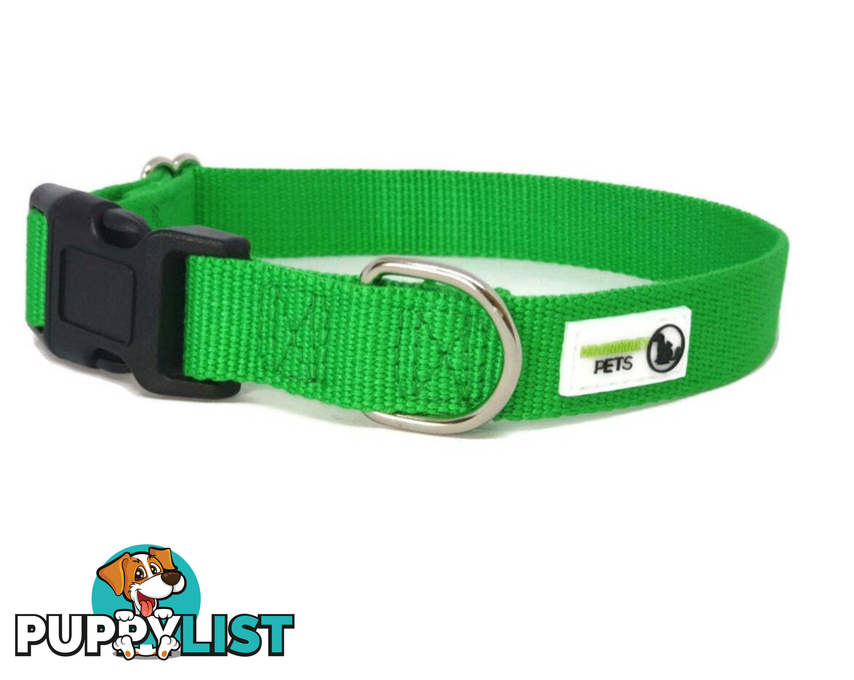 100% Pure Bamboo Fibre Dog Collar Plastic Buckle - Moondidley Pets - MDPCOLBAMLBLK