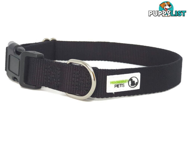 100% Pure Bamboo Fibre Dog Collar Plastic Buckle - Moondidley Pets - MDPCOLBAMLBLK