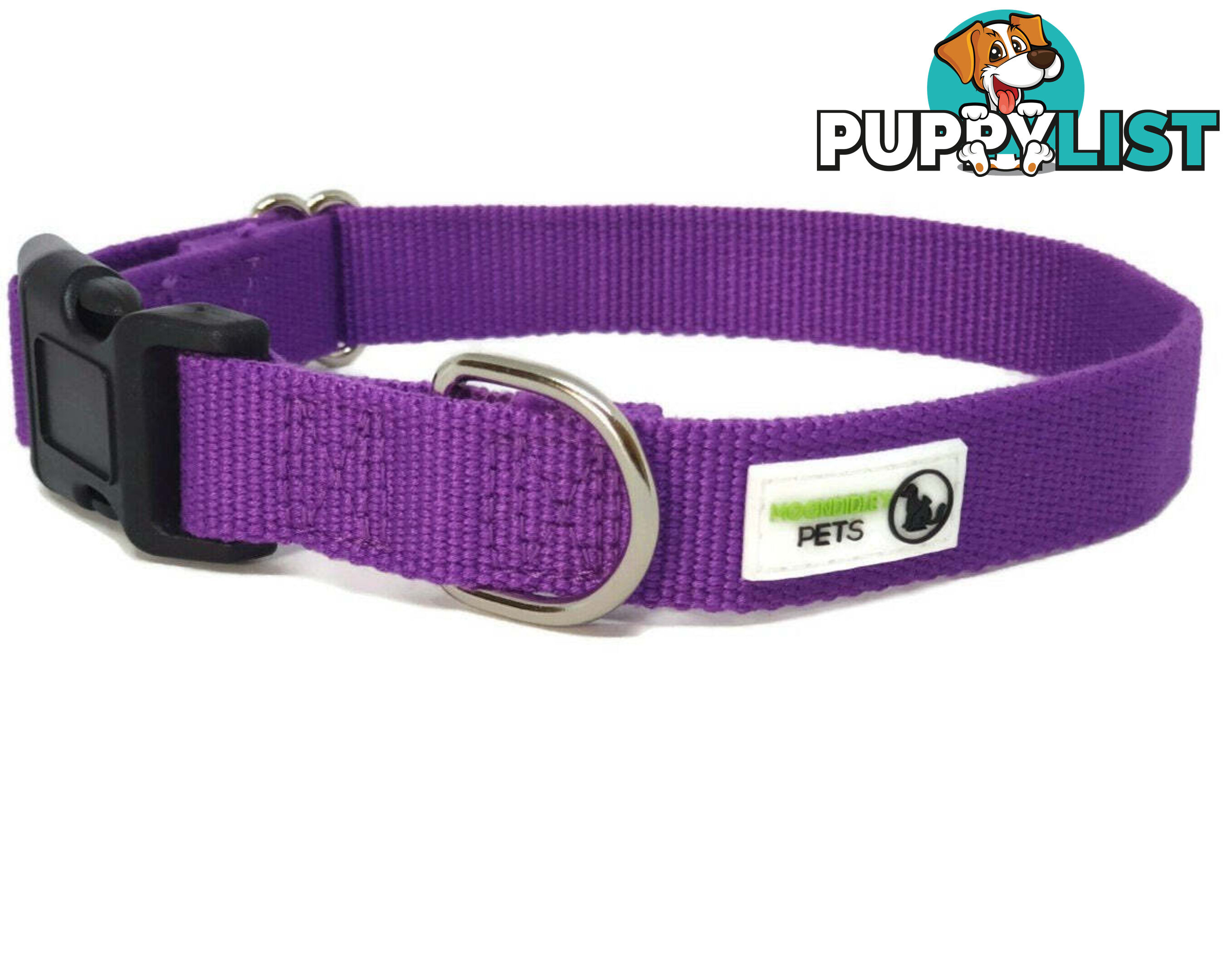 100% Pure Bamboo Fibre Dog Collar Plastic Buckle - Moondidley Pets - MDPCOLBAMLBLK