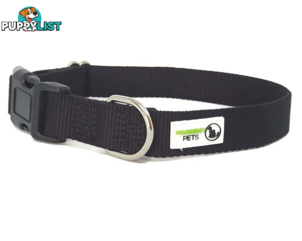 100% Pure Bamboo Fibre Dog Collar Plastic Buckle - Moondidley Pets - MDPCOLBAMLBLK