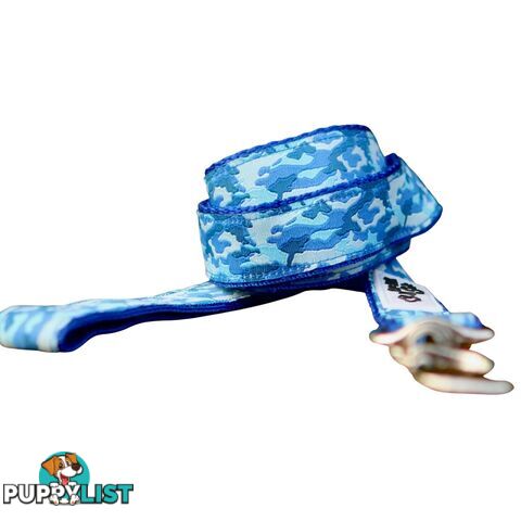 Camouflage Dog Lead / Dog Leash - Hand Made by The Bark Side - TBSLDCAMBLU251.5