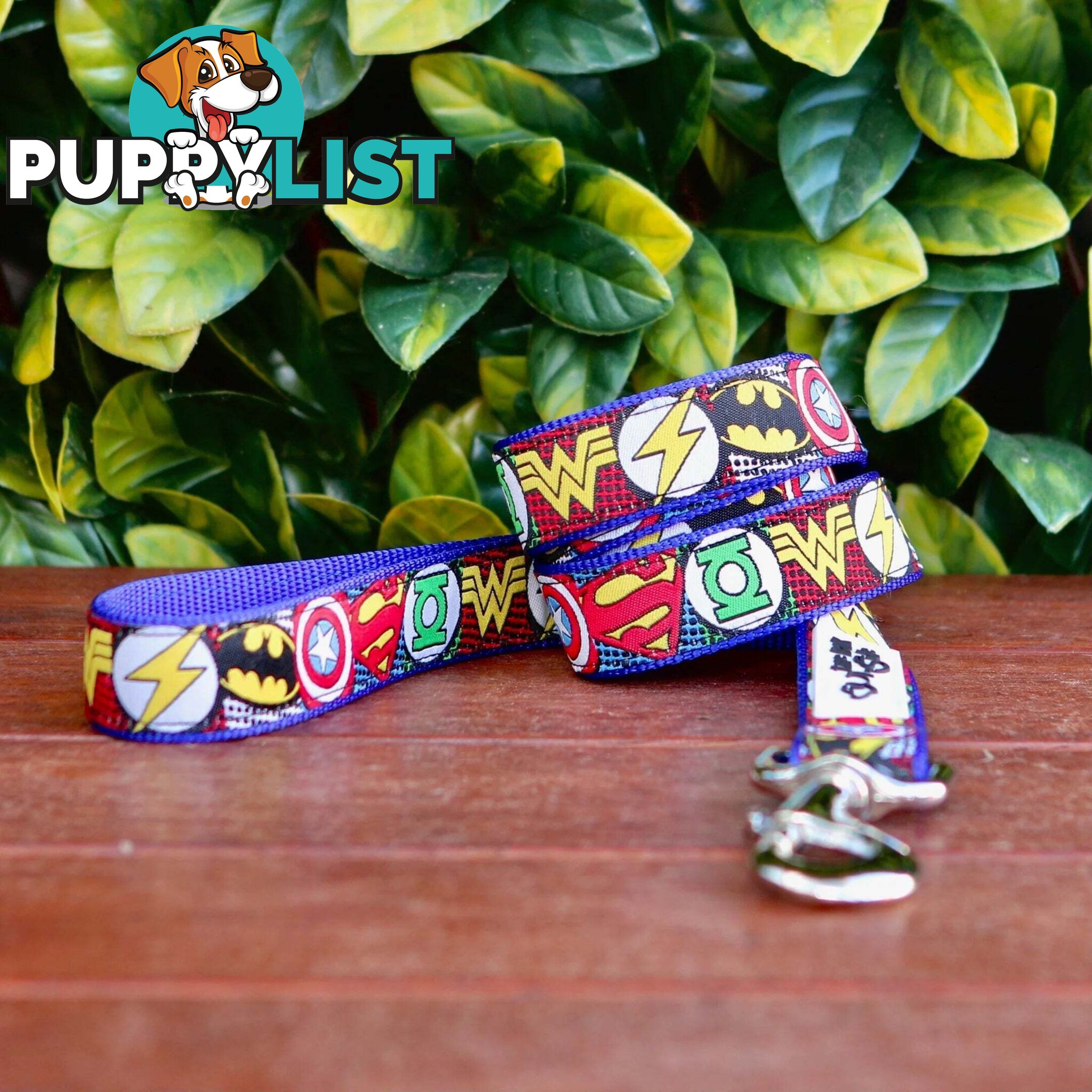 Superhero Dog Lead / Dog Leash - Hand Made by The Bark Side - TBSLDSUPBLU251.5