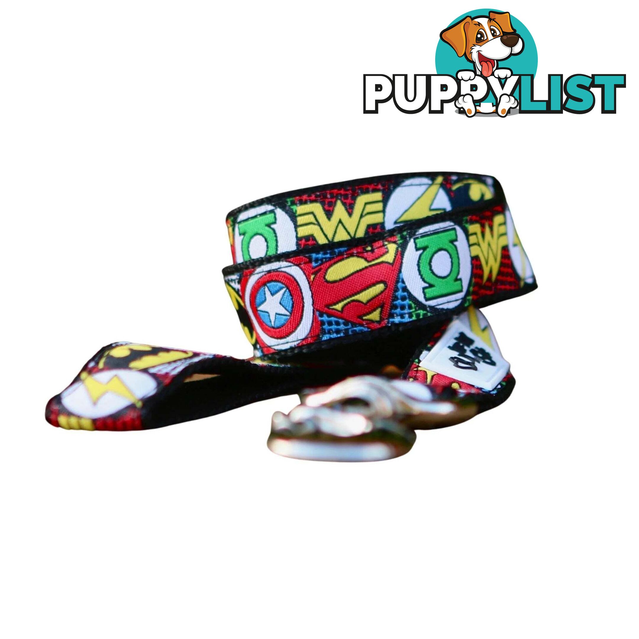 Superhero Dog Lead / Dog Leash - Hand Made by The Bark Side - TBSLDSUPBLK251.5