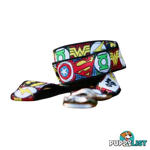 Superhero Dog Lead / Dog Leash - Hand Made by The Bark Side - TBSLDSUPBLK251.5