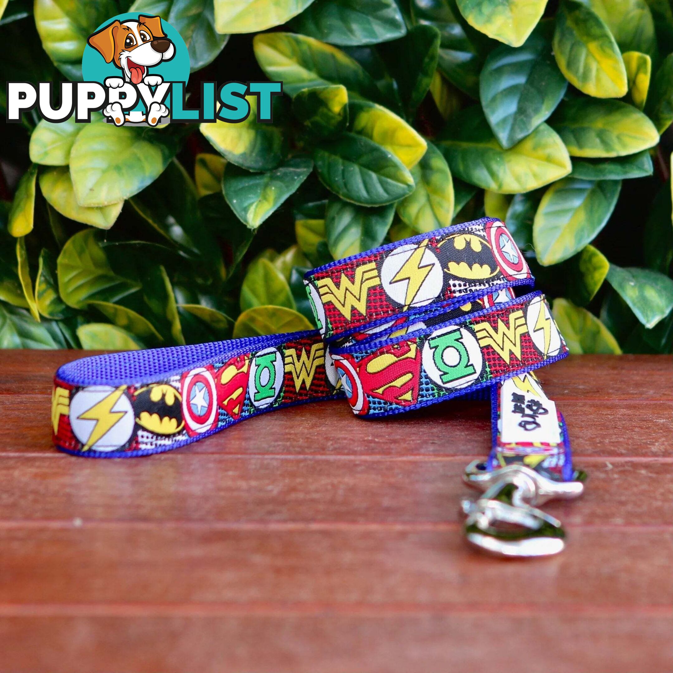 Superhero Dog Lead / Dog Leash - Hand Made by The Bark Side - TBSLDSUPBLK251.5