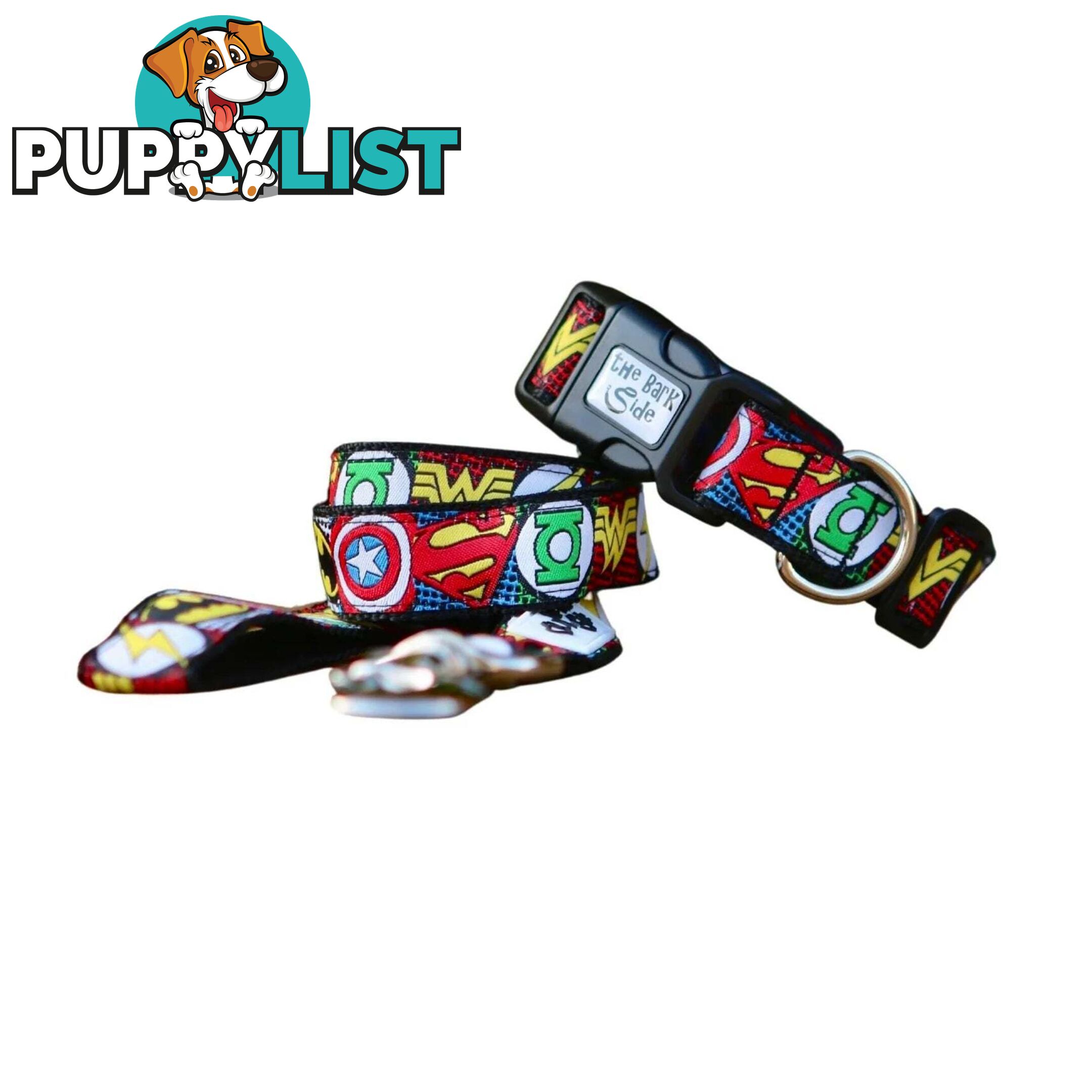 Superhero Dog Lead / Dog Leash - Hand Made by The Bark Side - TBSLDSUPBLK251.5