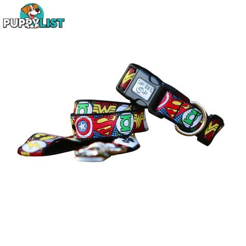 Superhero Dog Lead / Dog Leash - Hand Made by The Bark Side - TBSLDSUPBLK251.5
