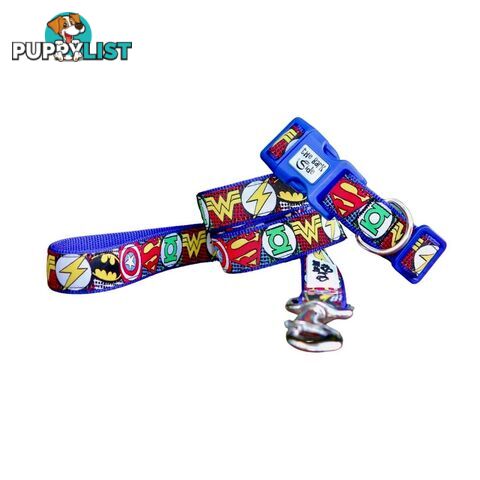 Superhero Dog Lead / Dog Leash - Hand Made by The Bark Side - TBSLDSUPBLK251.5