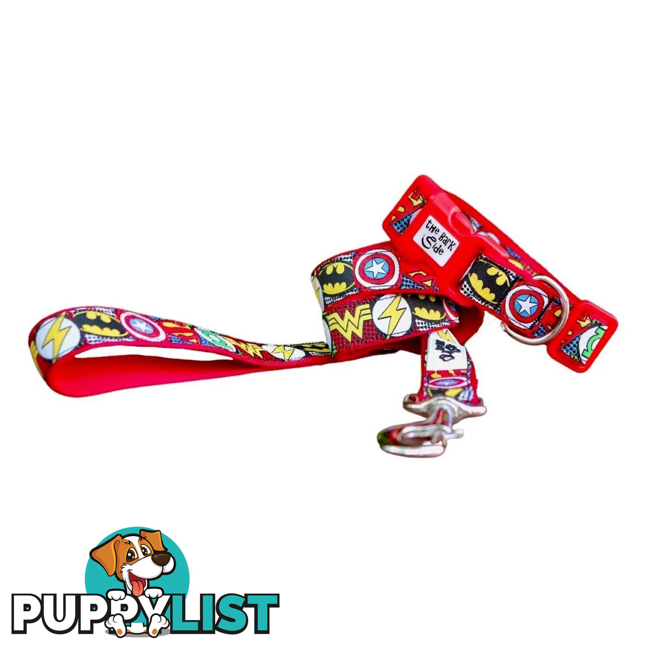 Superhero Dog Lead / Dog Leash - Hand Made by The Bark Side - TBSLDSUPBLK251.5