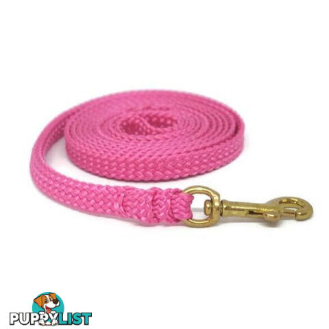 1.8m to 10m Long Dog Lead No Stitching Tough Yarnix 10mm Wide - YNXLD10-5-PNK-BR