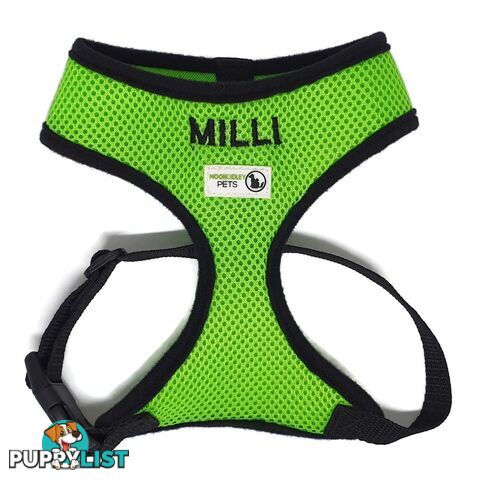 Doggie ID Harness Soft Air Mesh Personalised Embroidered - GC-HAR-ID-NVY-M