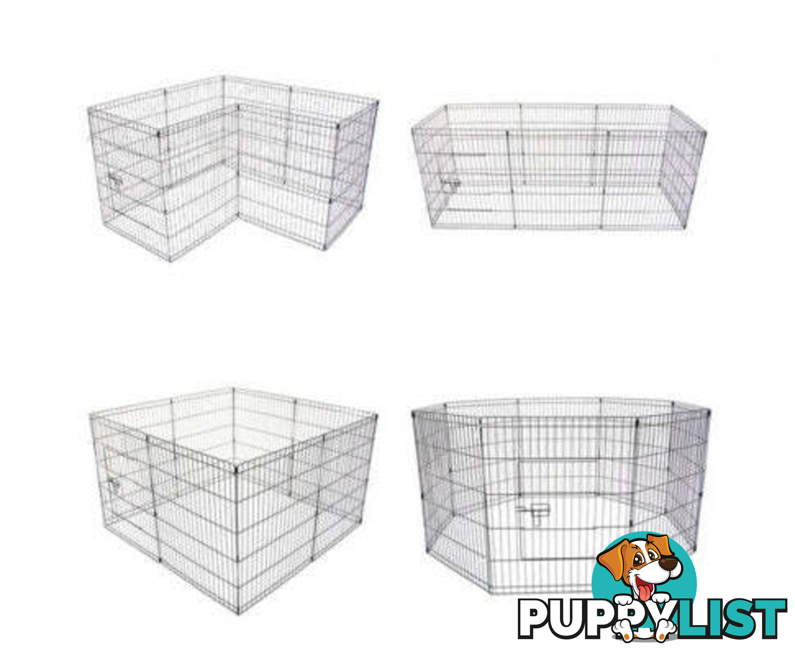Paw Mate Pet Playpen 8 Panel Foldable Dog Exercise Enclosure Fence Cage - V274-PET-PP42