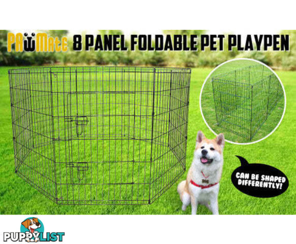 Paw Mate Pet Playpen 8 Panel Foldable Dog Exercise Enclosure Fence Cage - V274-PET-PP42
