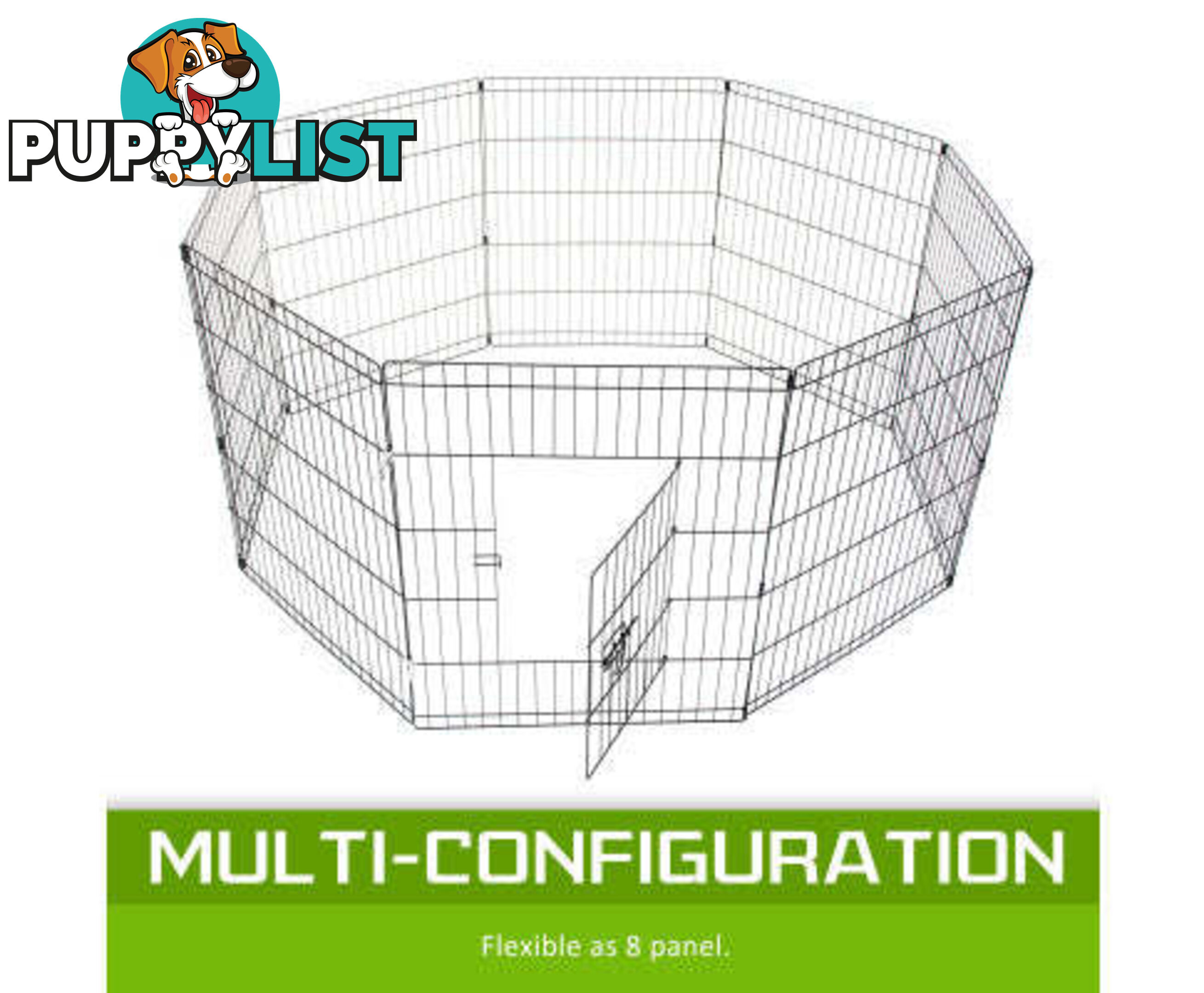 Paw Mate Pet Playpen 8 Panel Foldable Dog Exercise Enclosure Fence Cage - V274-PET-PP42