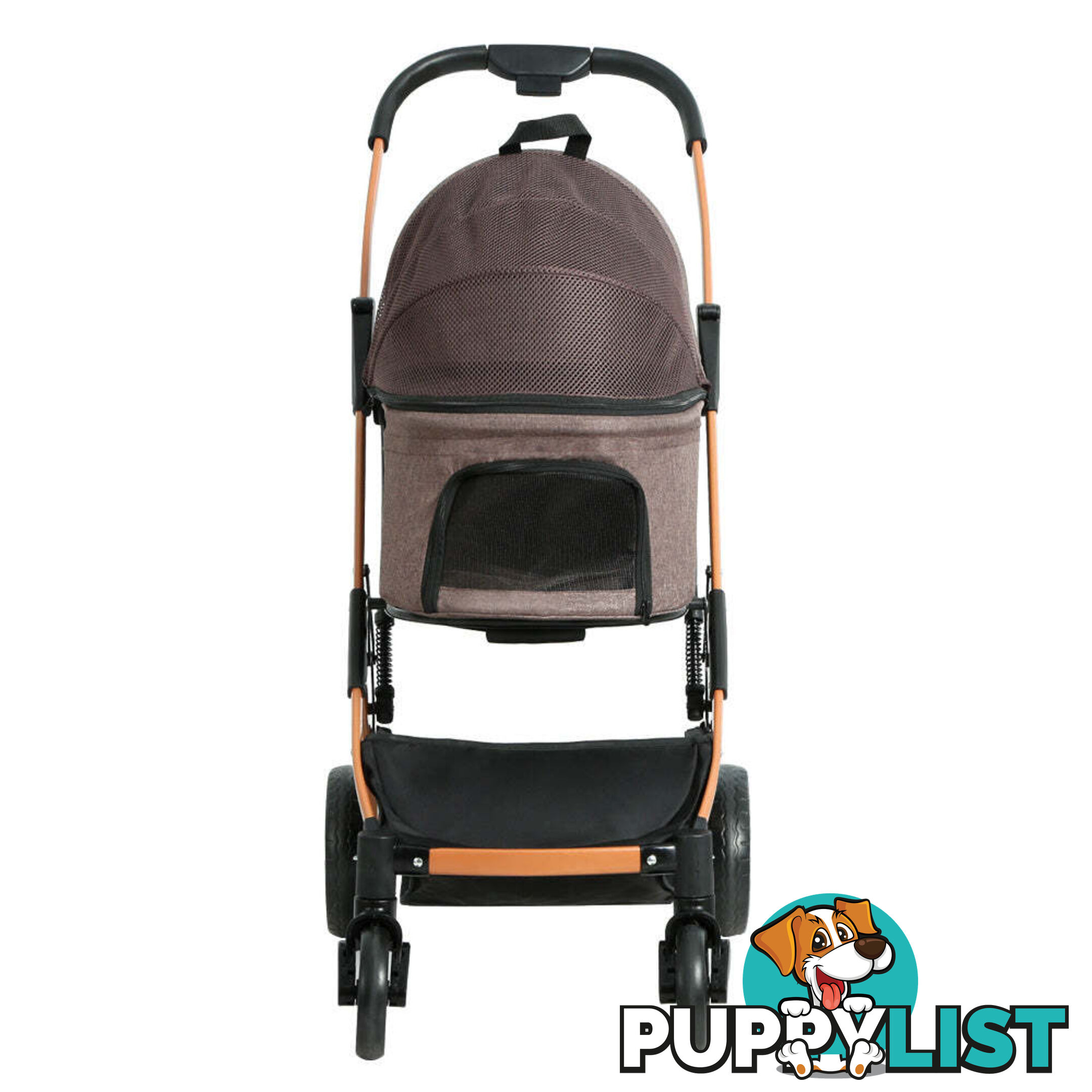 i.Pet Pet Stroller Dog Pram Large Cat Carrier Travel Foldable 4 Wheels Pushchair Double - PET-STROLLER-100-BR