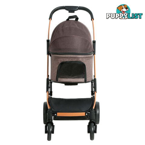 i.Pet Pet Stroller Dog Pram Large Cat Carrier Travel Foldable 4 Wheels Pushchair Double - PET-STROLLER-100-BR