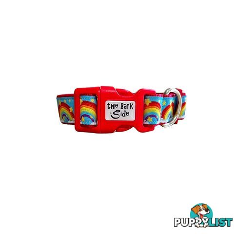 Rainbow Dog Collar - Hand Made by The Bark Side - TBSRAIMYEL