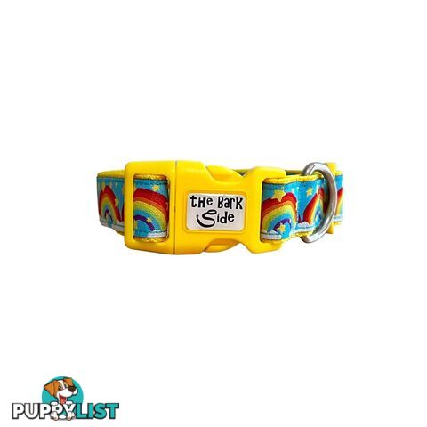 Rainbow Dog Collar - Hand Made by The Bark Side - TBSRAIMYEL
