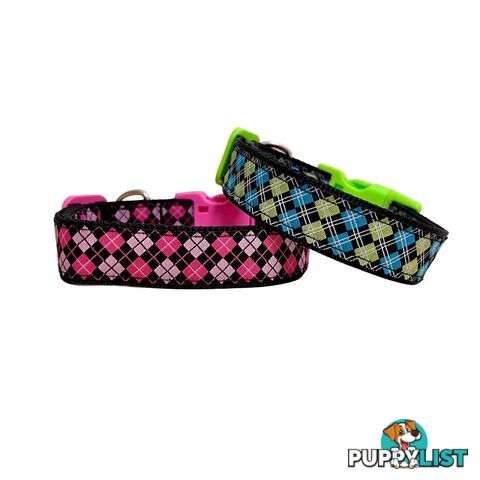 Tartan Dog Collar / XS - L - Hand Made by The Bark Side - TBSTARSMLGRN