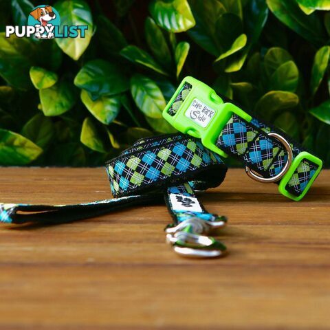 Tartan Dog Collar / XS - L - Hand Made by The Bark Side - TBSTARSMLGRN
