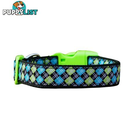 Tartan Dog Collar / XS - L - Hand Made by The Bark Side - TBSTARSMLGRN