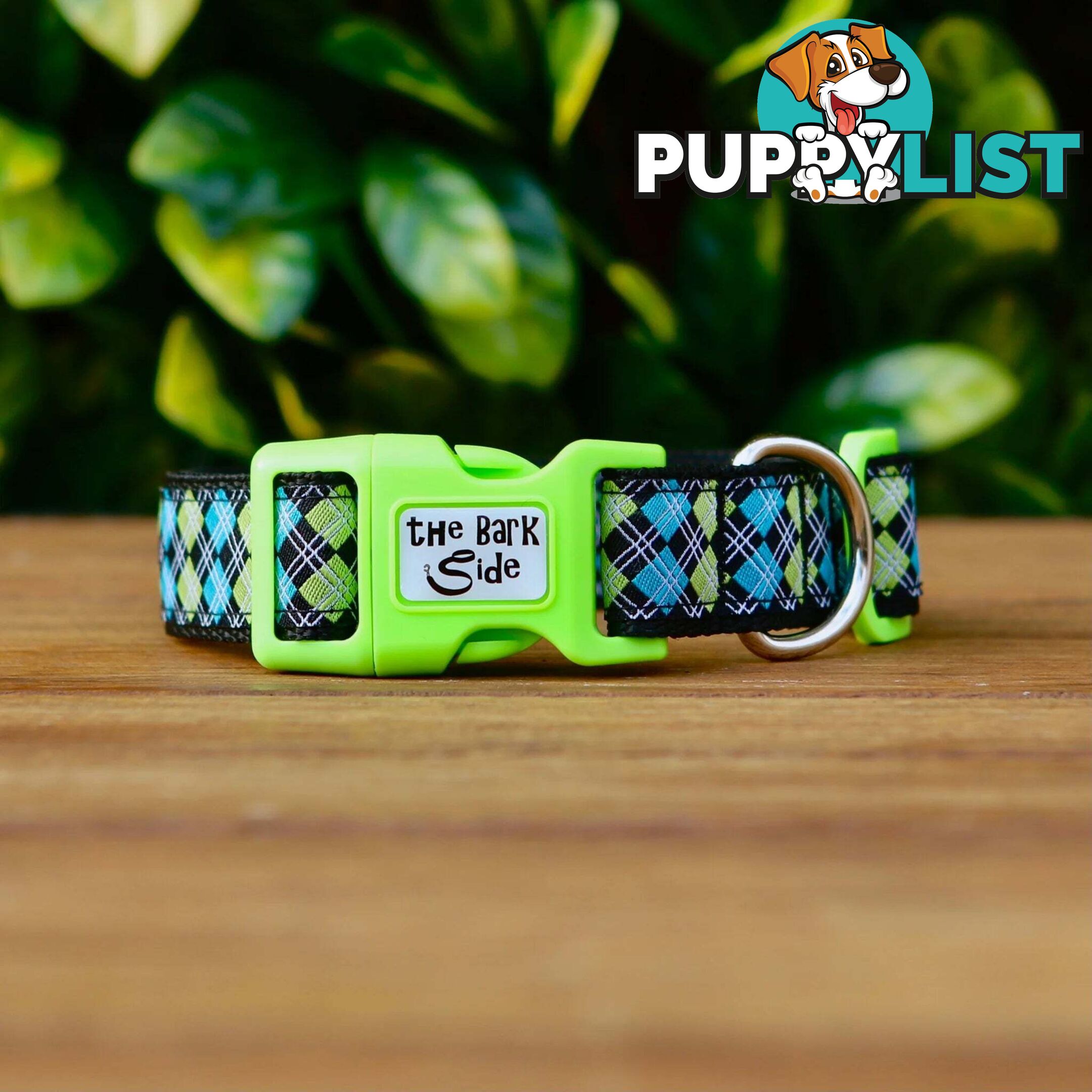 Tartan Dog Collar / XS - L - Hand Made by The Bark Side - TBSTARSMLGRN